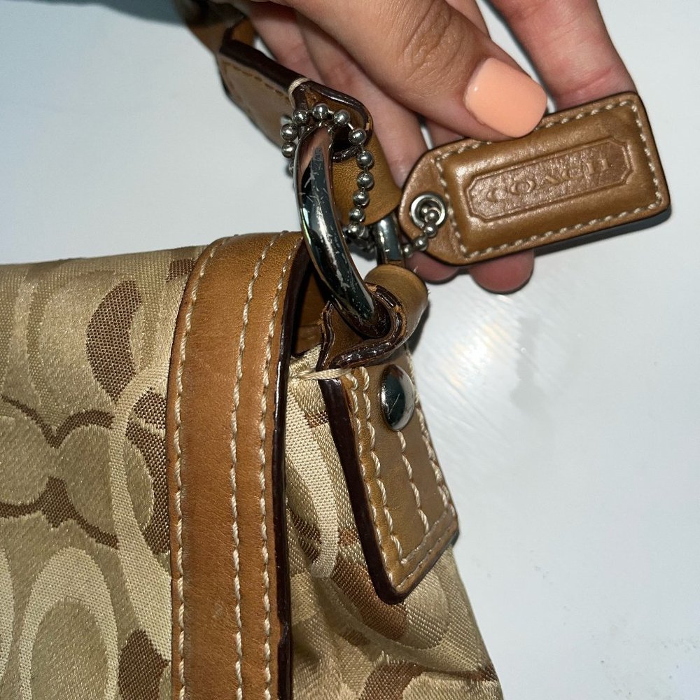 Coach Beige and Tan Signature Shoulder Bag - Picture 5 of 5